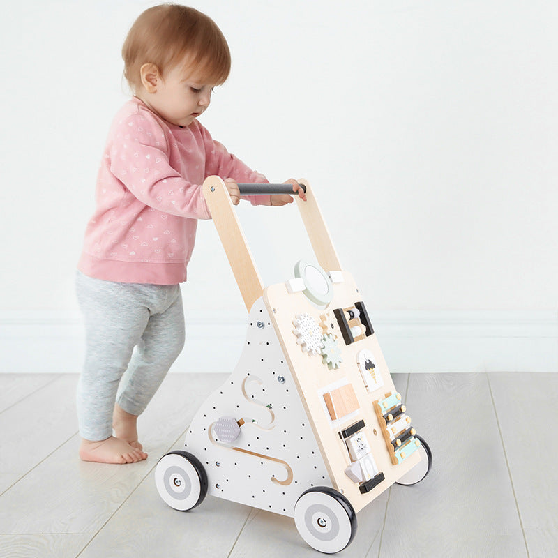 Wooden Baby Walker & Shopping Cart – Early Learning Toddler Push Toy