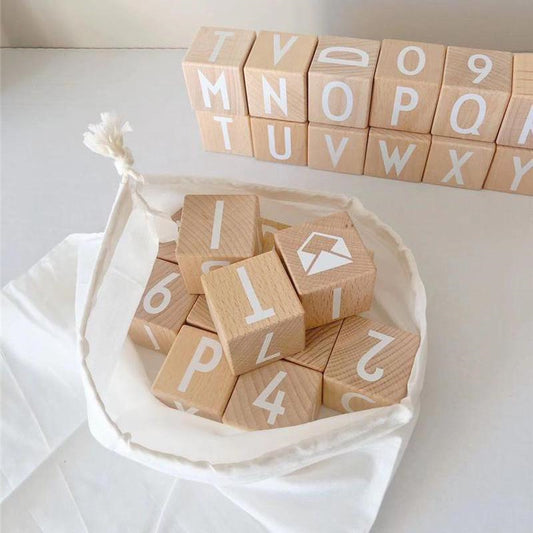 Early Education Beech Abc Letters Large Wood Blocks