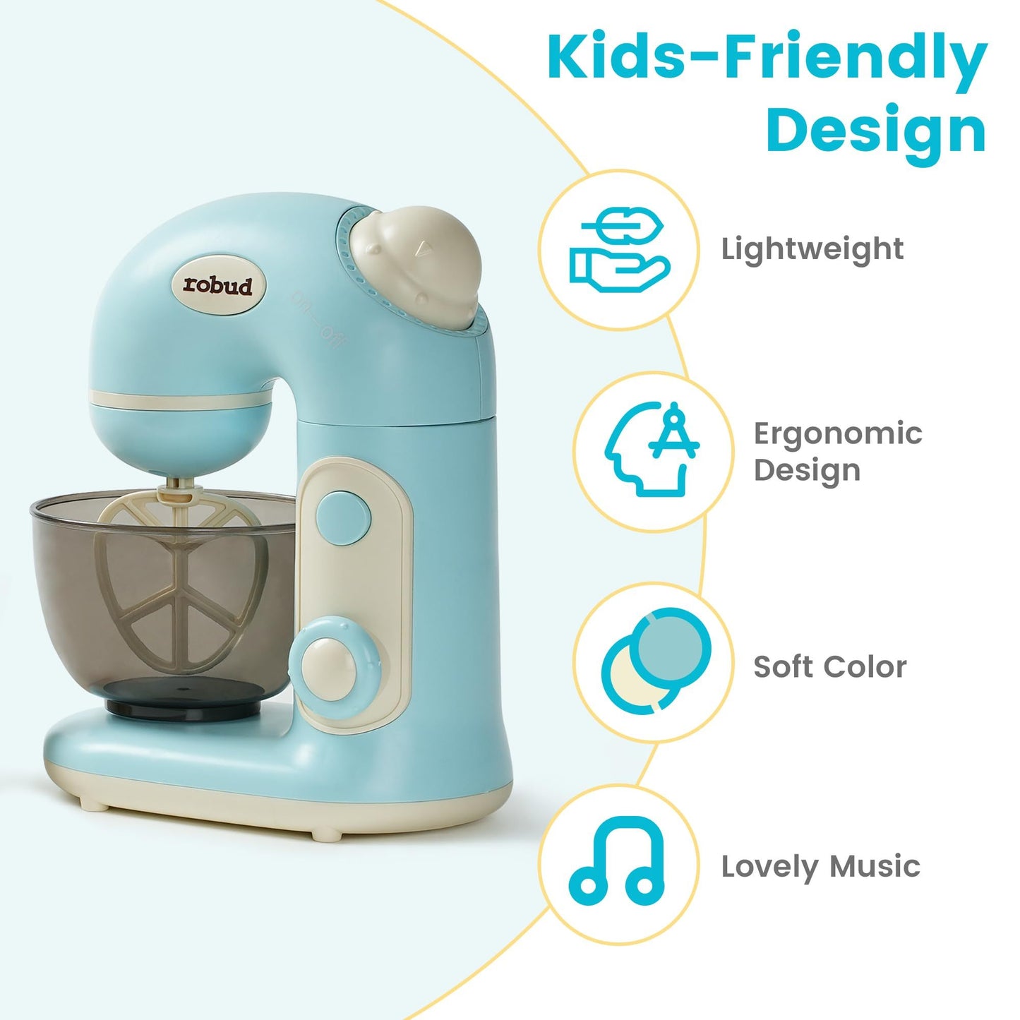 ROBOTIME Wooden Pretend Play Whisk Toy Blender Kitchen Gift Toddlers