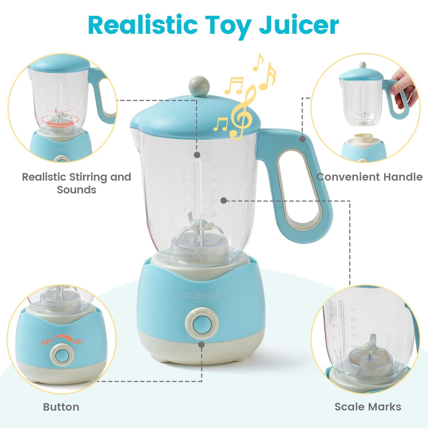 ROBOTIME Wooden Pretend Play Juicing Machine Toy Gift Toddlers