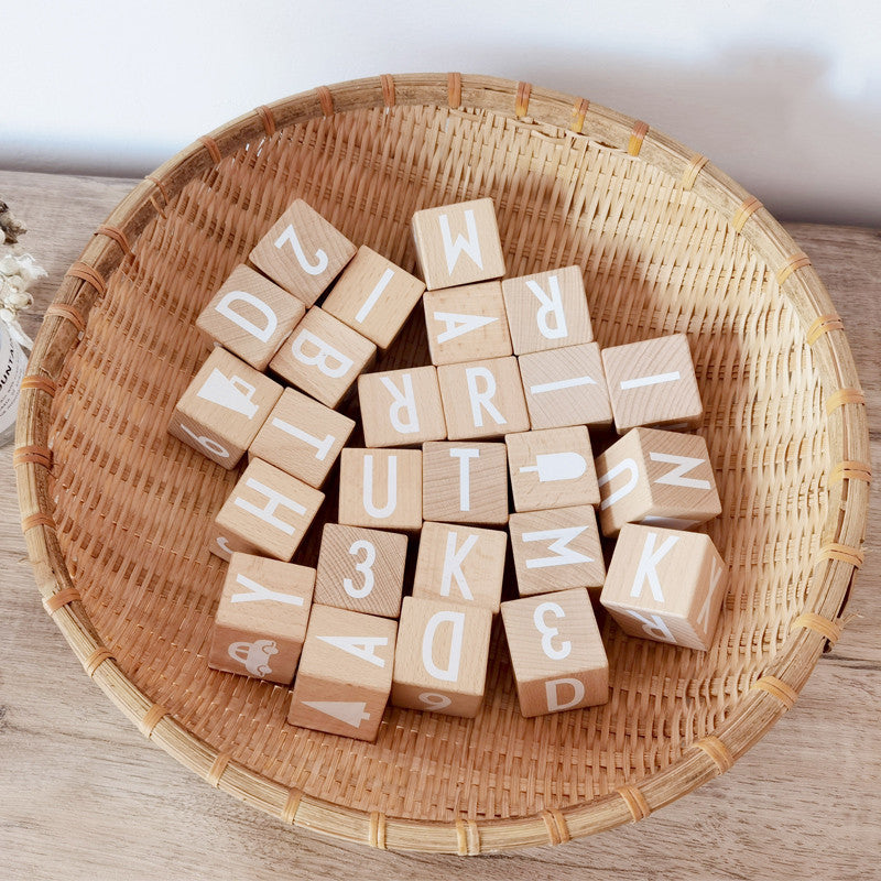 Early Education Beech Abc Letters Large Wood Blocks