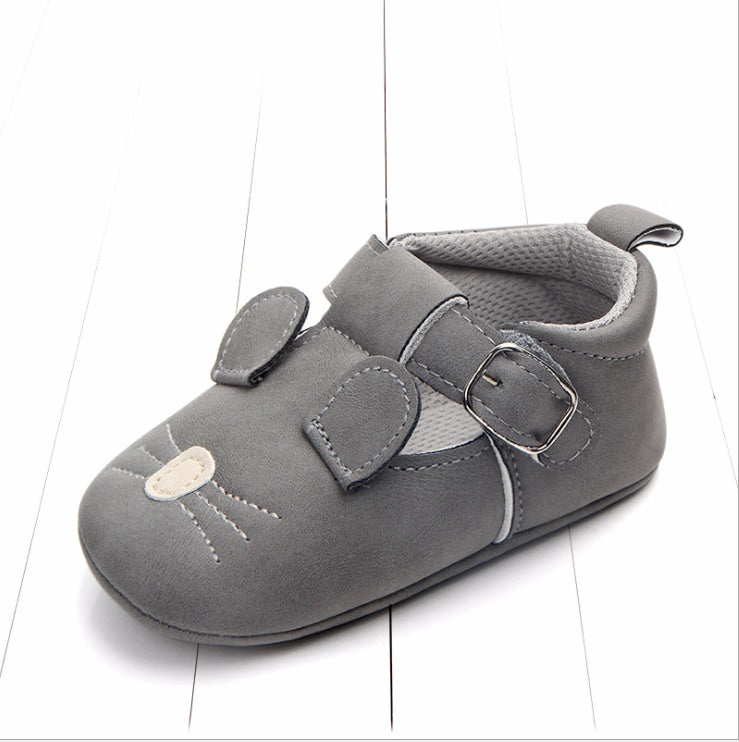 Adorable Cartoon Animal Baby Shoes – Matte Leather, Non-Slip Soft Soles, Perfect for Spring & Autum