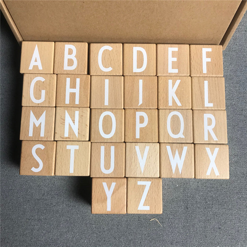 Early Education Beech Abc Letters Large Wood Blocks