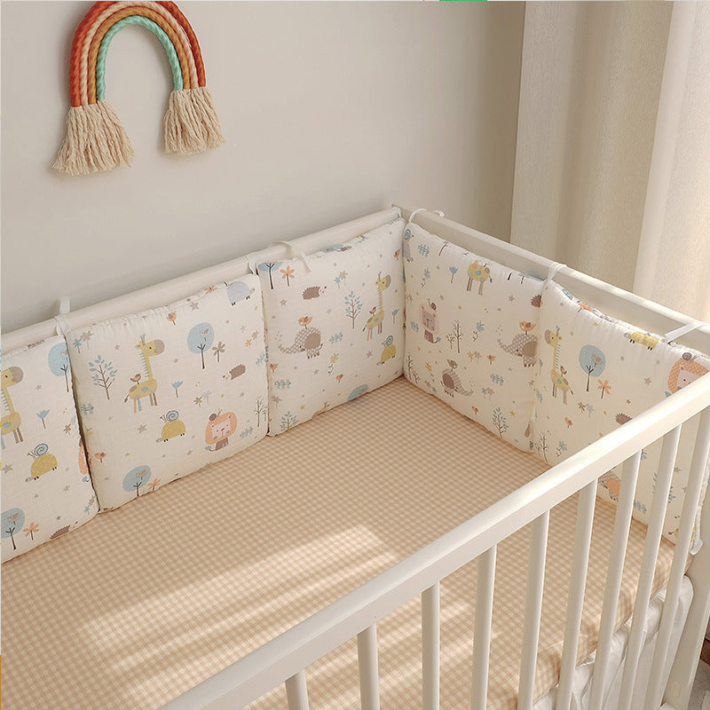 Cartoon embroidered cotton bumper bed