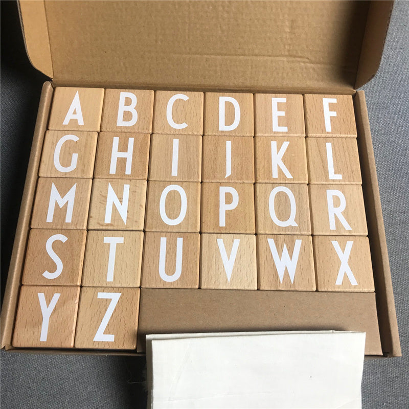 Early Education Beech Abc Letters Large Wood Blocks