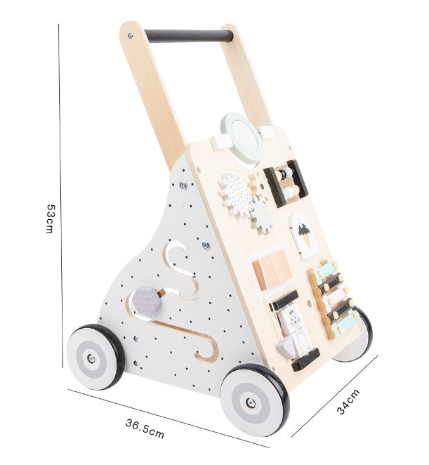 Wooden Baby Walker & Shopping Cart – Early Learning Toddler Push Toy