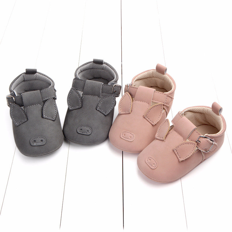 Adorable Cartoon Animal Baby Shoes – Matte Leather, Non-Slip Soft Soles, Perfect for Spring & Autum